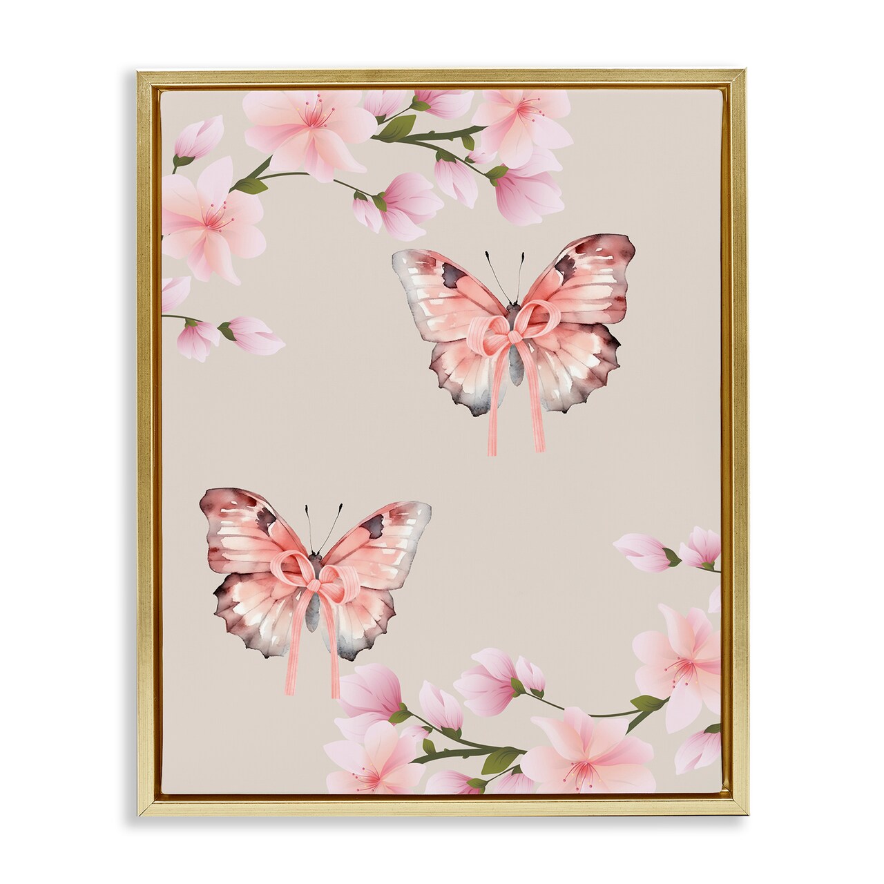Stupell Industries Butterflies In Bows Floating Frame, design by Jesse Keith
